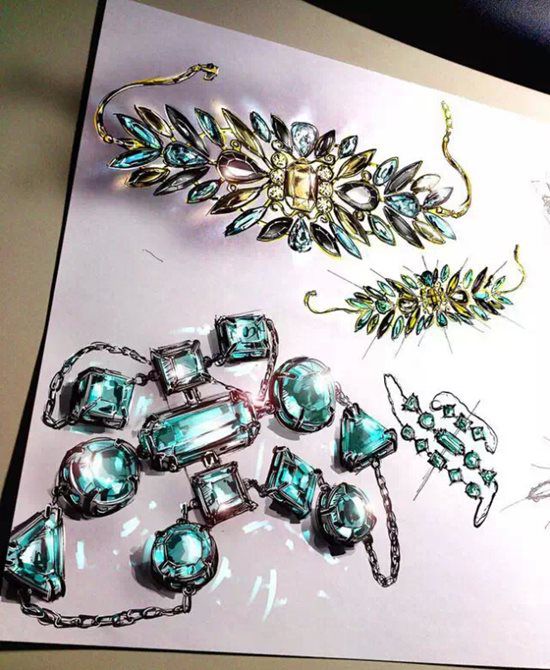 繪盡璀璨，設計瑰寶 一組令人驚艷的珠寶設計手繪草圖
